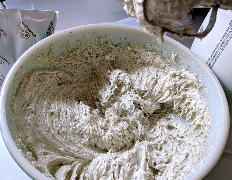 Image of Dissolve agar agar in hot water and when cool gradually add to the mixture and beat with electric hand mixer until light and fluffy.